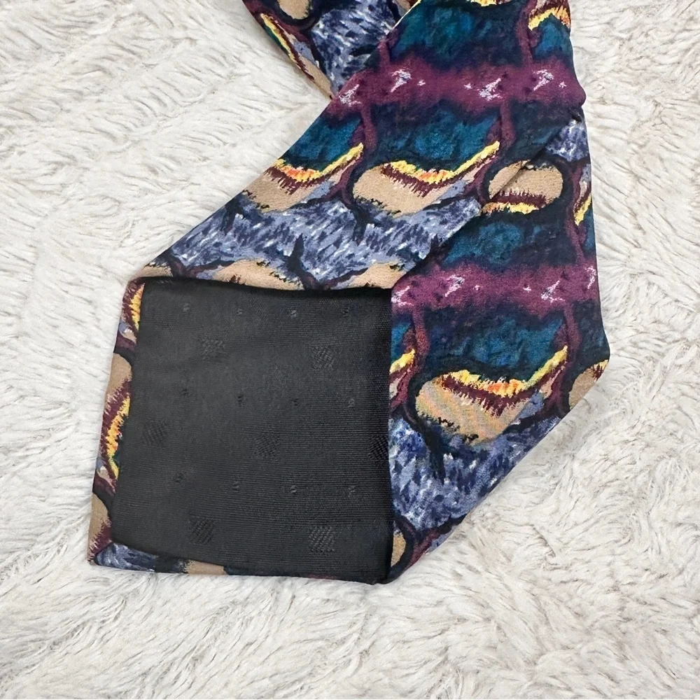 J. Garcia  100% Silk Tie with Blue and Purple Hues, EUC!  Like New